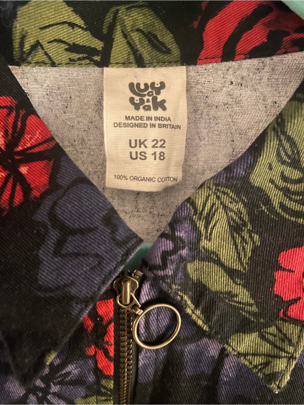 Lucy & Yak Floral Print Short-Sleeve Jumpsuit in Multi - Size 18 - Picture 9 of 14